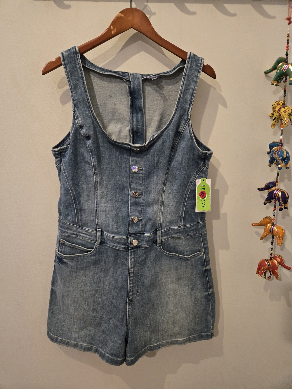 GUESS Medium Blue Denim Short Overalls